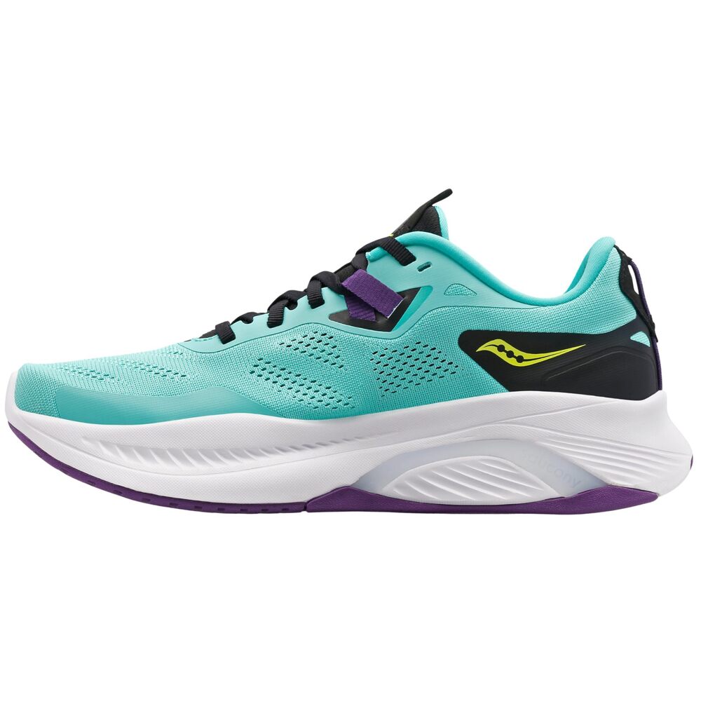 SAUCONY WOMEN'S GUIDE 15 RUNNING SHOE, COOL MINT/ACID, 8